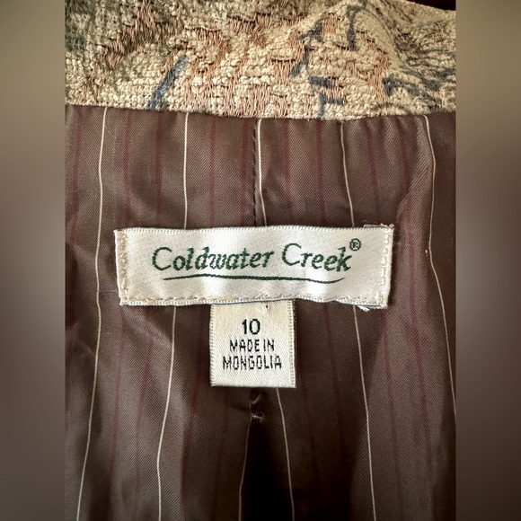 ❄️COLDWATER CREEK❄️ BROCADE FITTED SATIN LINED BLAZER JACKET NWT💦 - Picture 4 of 9